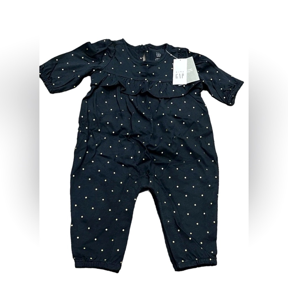 Baby GAP Girl Organic Cotton Footless Romper One Piece, Various Sizes, Black NEW